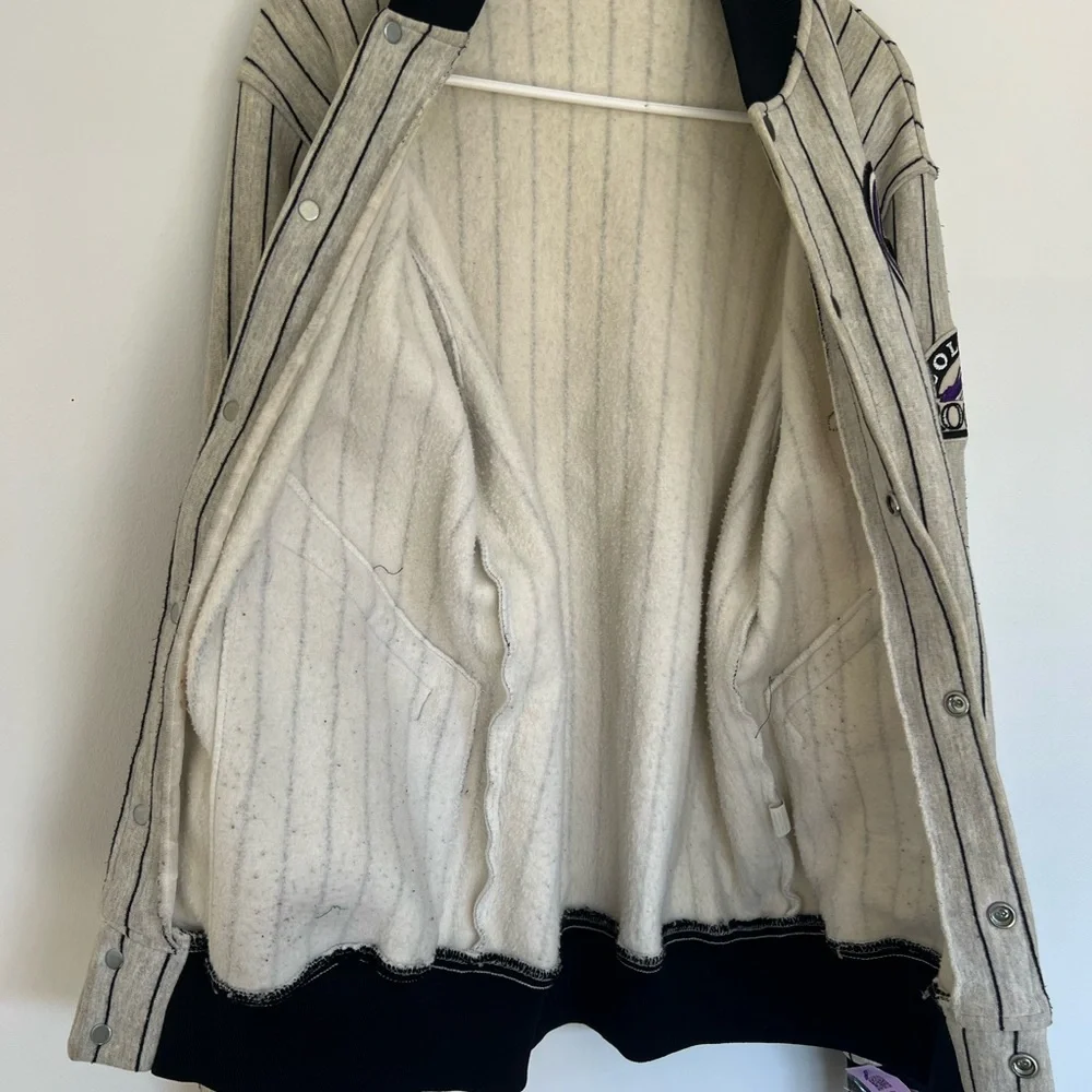 ** Vintage 90s MLB **  Felco Colorado Rockies Pinstripe Bomber Jacket - Large